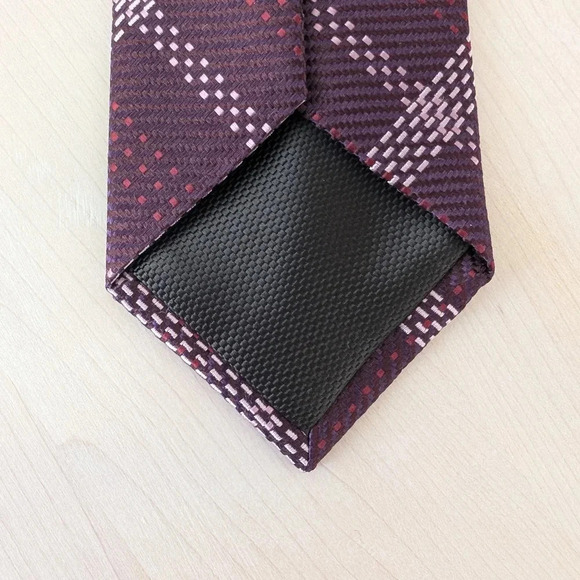 Oscar de la Renta Purple Plaid Tie - Picture 8 of 10
